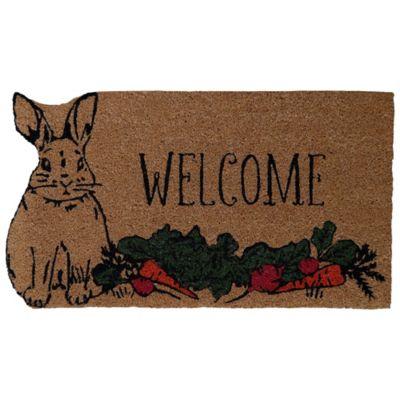 Red Shed Bunny Coir Door Mat, 18 x 32in.