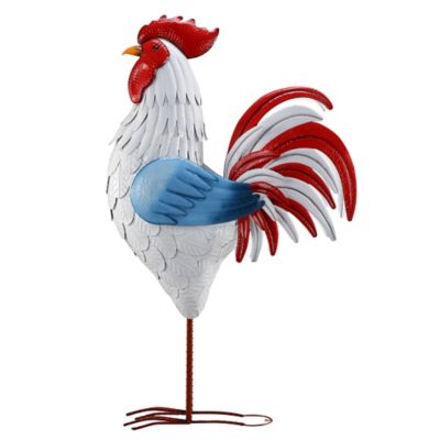 Red ShedAmericana Metal Rooster Statue, 6 ft.