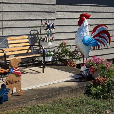 Image showing Americana Metal Rooster Statue, 6 ft.