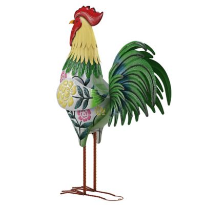 Image showing  Indoor/Outdoor Floral Metal Rooster Statue, 6 ft.