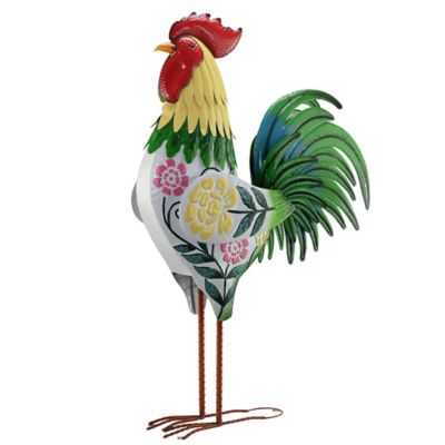 Image showing  Indoor/Outdoor Floral Metal Rooster Statue, 6 ft.