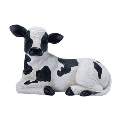 Red Shed Resin Lying Dairy Cow Indoor/Outdoor Statue, 17.25 in.
