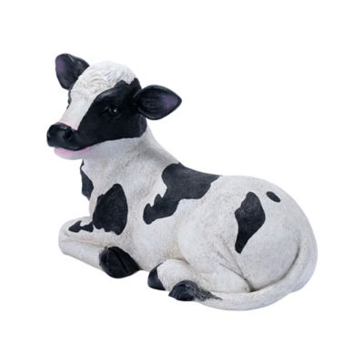 Image showing  Resin Lying Dairy Cow Indoor/Outdoor Statue, 17.25 in.