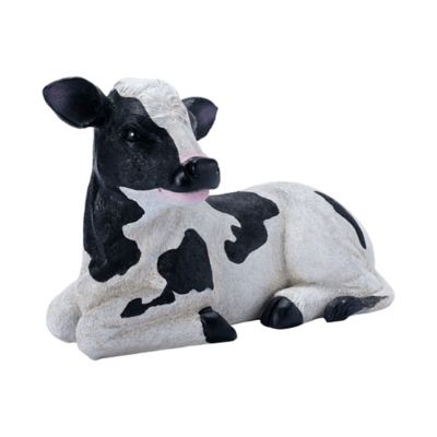 Image showing  Resin Lying Dairy Cow Indoor/Outdoor Statue, 17.25 in.