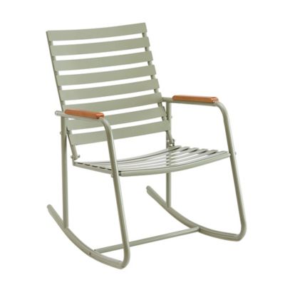 Image showing  Riverside Wooden and Metal Rocking Chair, Green