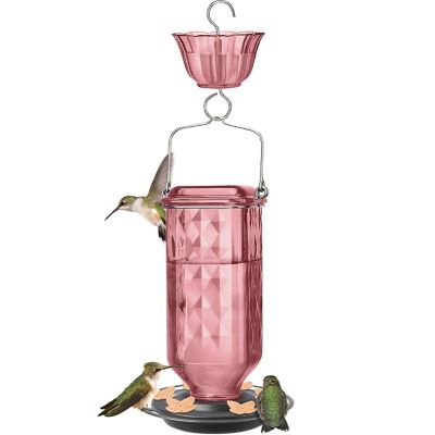 Image showing  Rose Glass Hummingbird Feeder with Ant Moat, 23 oz.
