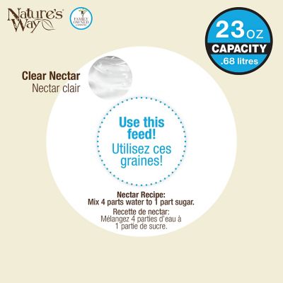 Image showing 6 th Nature's Way Rose Glass Hummingbird Feeder with Ant Moat, 23 oz.