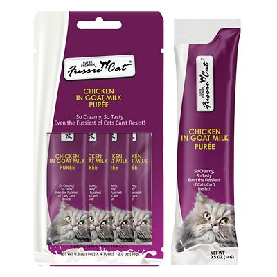 Fussie Cat Chicken in Goat Milk Puree Cat Lickable Treat, 2 oz.