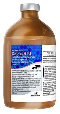 Cefenil RTU (Ceftiofur Hydrochloride) Injectable Solution for Cattle and Swine, 50 mg/mL