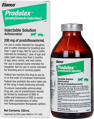 Image showing  (Pradofloxacin) Antimicrobial Injectable Solution for Cattle and Swine, 200 mg/mL
