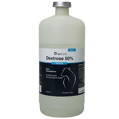 VetOne Dextrose 50% Injectable Solution for Cattle, 500 mL