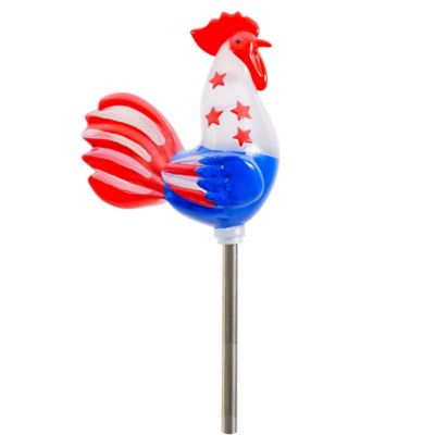 Image showing Solar Patriotic Rooster Garden Decor