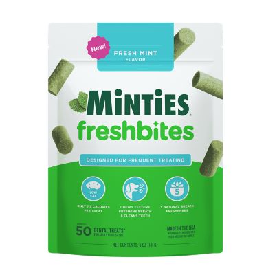 Minties FreshBites Soft and Chewy Dental Dog Treats, 5 oz.