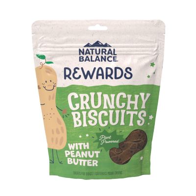 Natural Balance Crunchy Biscuits Peanut Butter Flavor Dog Treats 14 oz.