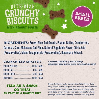 Image showing  Crunchy Biscuits Small Breed Peanut Butter Flavor Dog Treats 8 oz.
