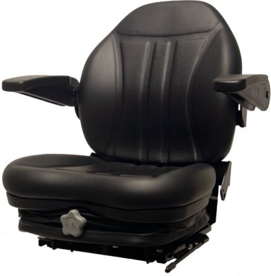 High-Back Heavy-Duty Vinyl Integrated Suspension Tractor Seat, Black