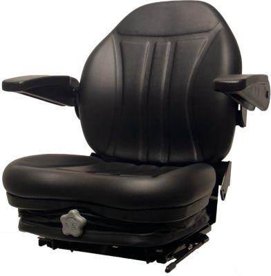 24 in. High-Back Heavy-Duty Vinyl Integrated Suspension Tractor Seat, Black