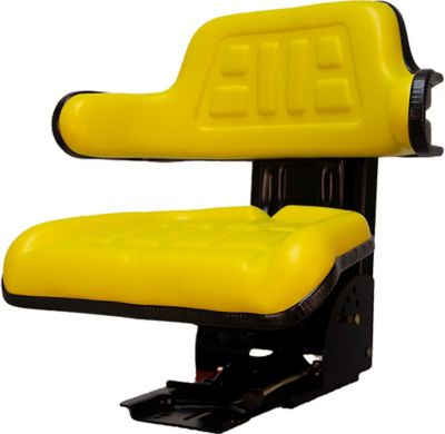 Black Talon 20.5 in. Universal Replacement Tractor Seat with Adjustable Suspension, Yellow