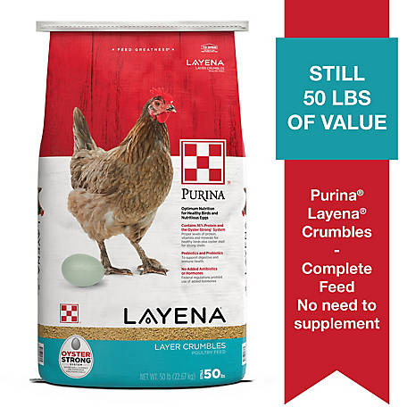 Purina Layena Crumbles Layer Poultry Feed, 50 lb. Bag