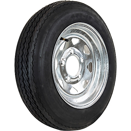 Hi-Run Trailer Tire, 4.80-12, 5-Hole Galvanized Spoke Wheel, Load
