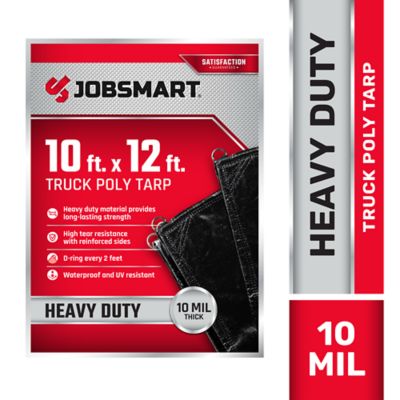 JobSmart 10 ft. x 12 ft. Heavy-Duty Poly Truck Tarp Great tarp, gets the job done! I've bought simaliar tarps, but this one is worth the money