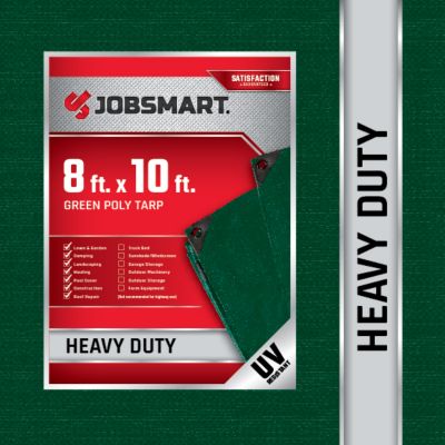 JobSmart 8 ft. x 10 ft. Heavy-Duty Poly Tarp, Green