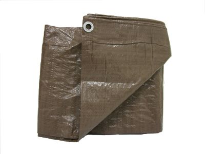 Weathermaster 12 ft. x 16 ft. Brown Lightweight Poly Tarp