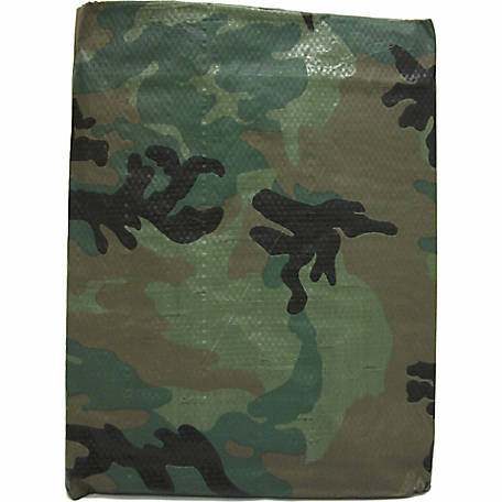 Tarpaulin Waterproof Heavy Duty Camouflage Camo Tarp Sheet and 4 Bungee Balls 