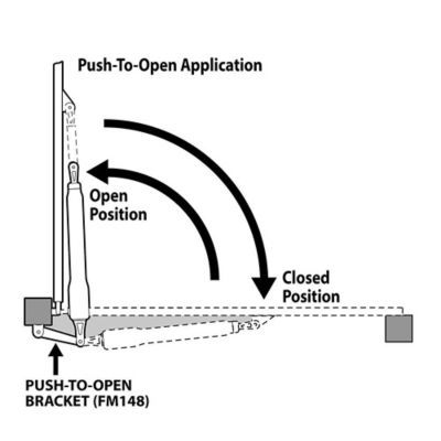 Image showing  Dual Swing Push-to-Open Gate Opener Bracket