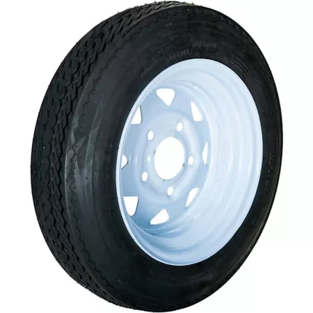 Hi-Run 4.80-12 Trailer Tire 5 Hole White Spoke Wheel Load Range B 4PR Trailer Tires