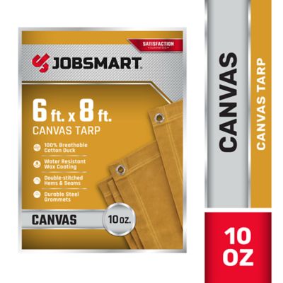 JobSmart 6 ft. x 8 ft. Canvas Tarp, Yellow