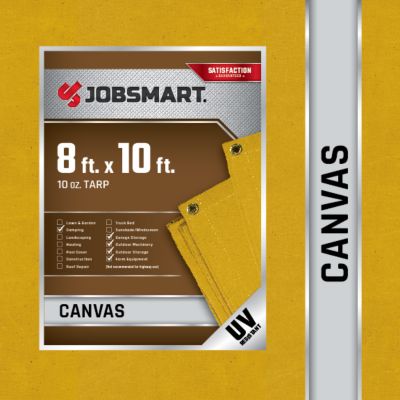 JobSmart 8 ft. x 10 ft. Canvas Tarp, Yellow