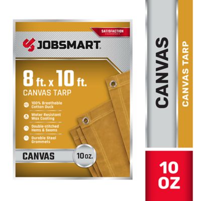 JobSmart 8 ft. x 10 ft. Canvas Tarp, Yellow