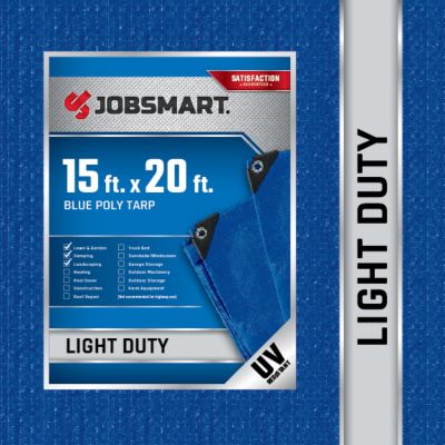 JobSmart 15 ft. x 20 ft. Light-Duty Poly Tarp, Blue