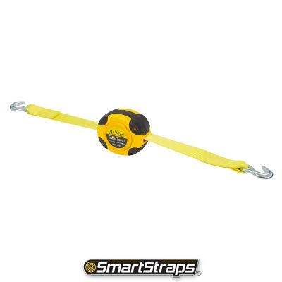 Image showing  14 ft. Retractable Tow Strap, 3,000 lb. Safe Work Load, Yellow