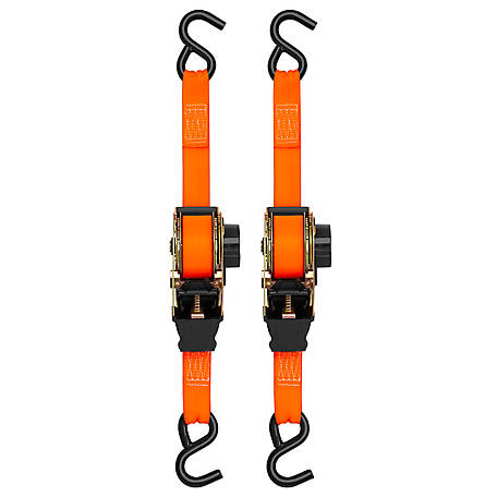 Heavy Duty Retractable Ratchet Tie Down Straps for Hauling and Transporting