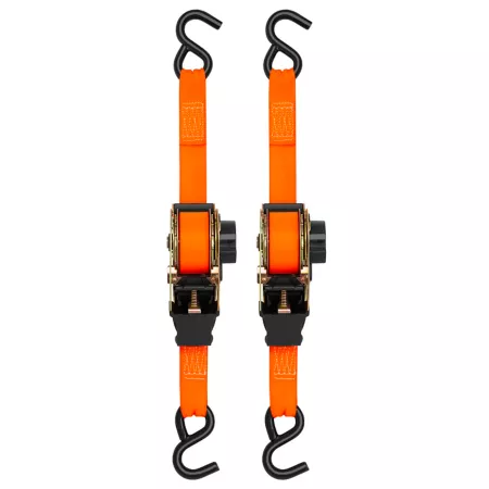 SmartStraps 1.25 in x 10 ft Retractable Ratchet 1000 lb Orange 2-Pack Ratchet Straps