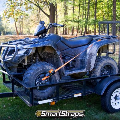 Image showing 8 th SmartStraps 1.25 in. x 10 ft. Retractable Ratchet, 1,000 lb., Orange, 2 pk.