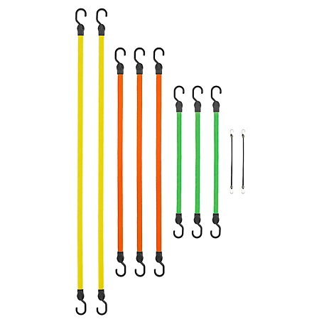 SmartStraps Assorted Flat Bungee Straps, 10-Pack