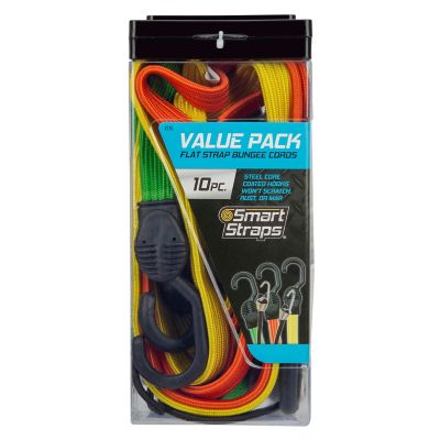 Image showing 9 th SmartStraps Assorted Flat Bungee Straps, 10 pk.