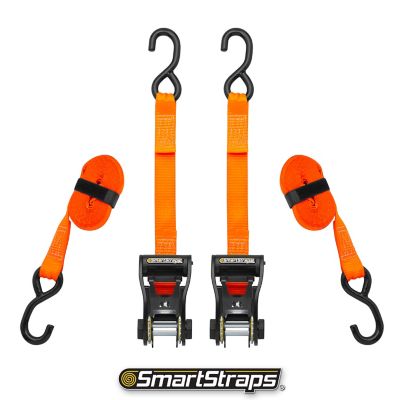 Image showing  1-1/8 in. x 10 ft. Premium RatchetX Tie Down Strap, 1,000 lb., Orange, 2 pk.