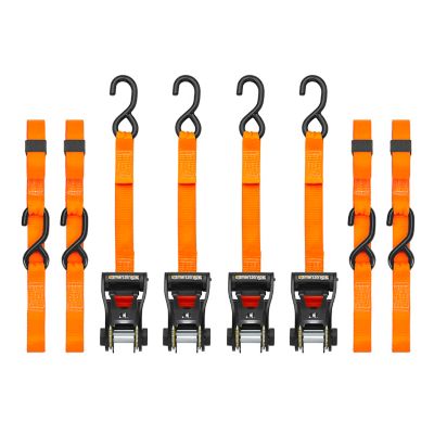 SmartStraps 1-1/8 in. x 14 ft. Premium RatchetX Tie Down Strap, 1,000 lb., Orange, 4-Pack