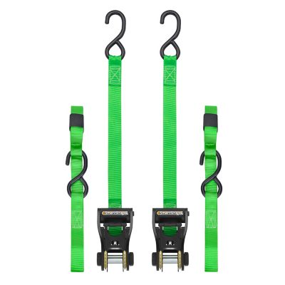 SmartStraps 10 ft. Green Premium RatchetX Tie Down Strap, 500 lb., 2-Pack, 4557