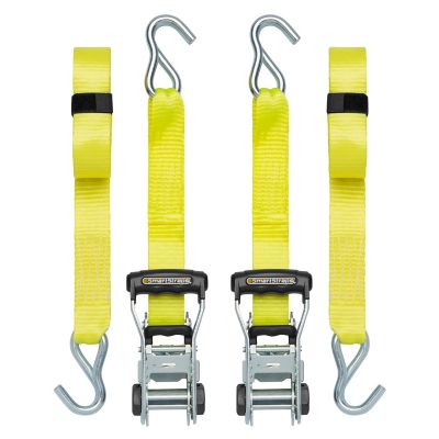 SmartStraps 14 ft. Yellow Premium RatchetX Tie Down Strap, 1667 lb., 2-Pack, 159
