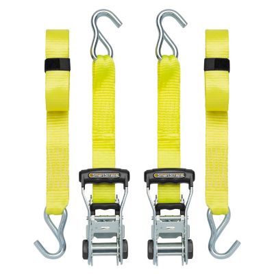 SmartStraps 1.5 in. x 14 ft. Premium RatchetX Tie Down Strap, 1667 lb., Yellow, 2-Pack, 159