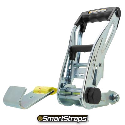 Image showing  2 in. x 27 ft. Ratchet Tie Down Strap with Flat Hook, 3,333 lb., Yellow