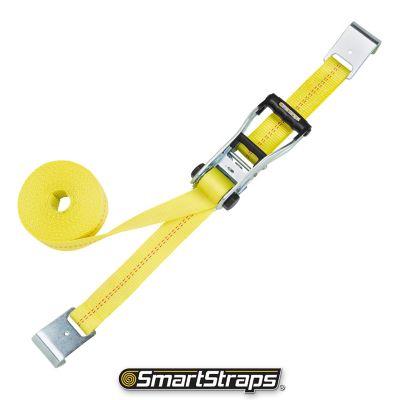 Image showing  2 in. x 27 ft. Ratchet Tie Down Strap with Flat Hook, 3,333 lb., Yellow