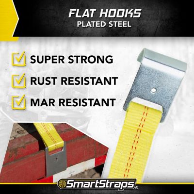Image showing 6 th SmartStraps 2 in. x 27 ft. Ratchet Tie Down Strap with Flat Hook, 3,333 lb., Yellow