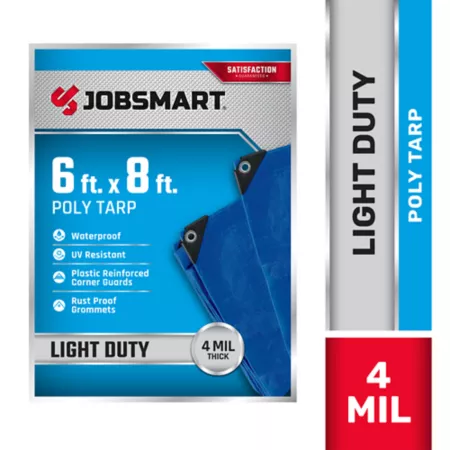 JobSmart 6' x 8' Lightweight Poly Tarp Blue Tarps