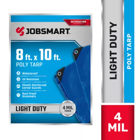 JobSmart 8' x 10' Lightweight Poly Tarp Blue Tarps